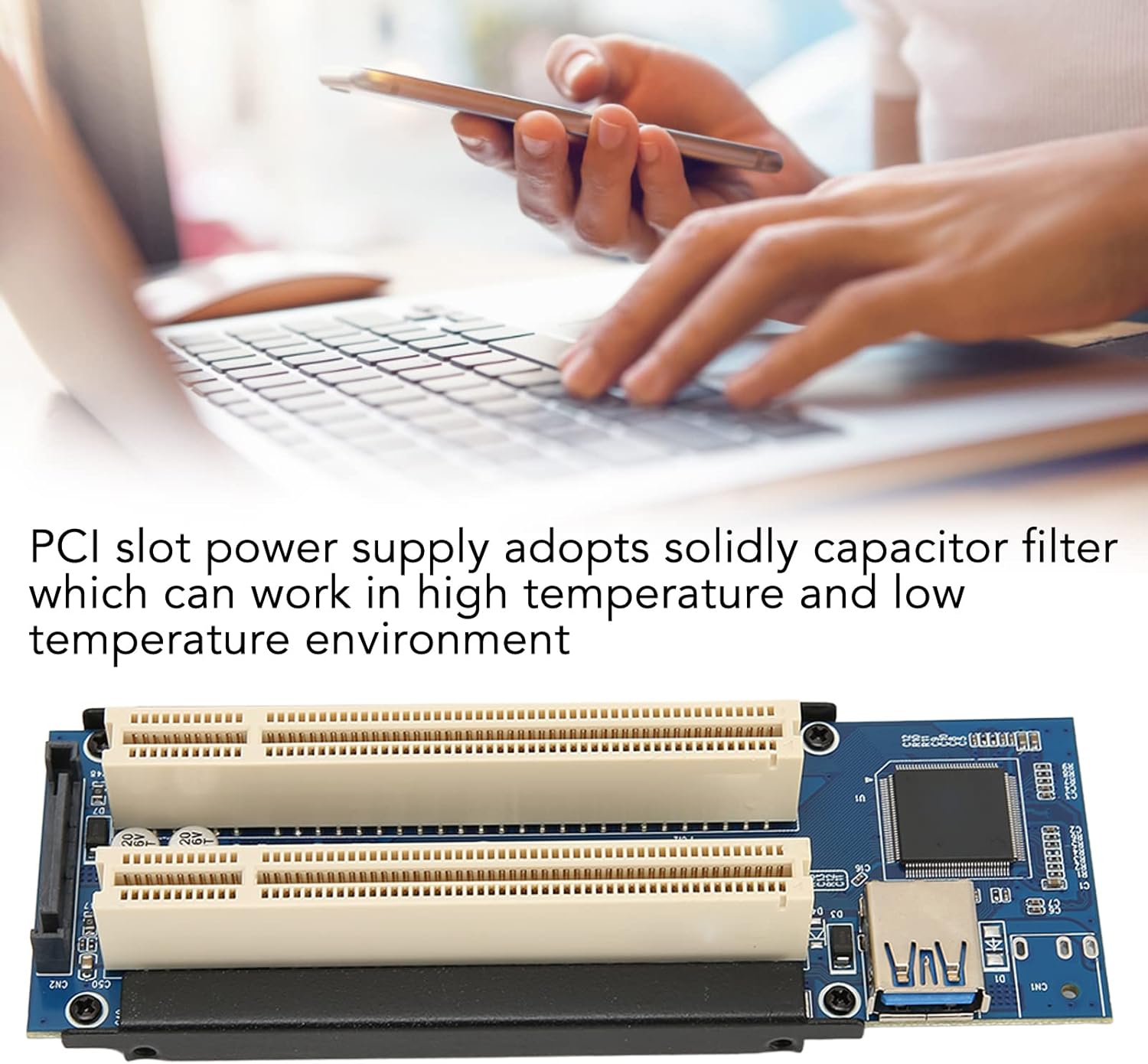 Package contents of PCIE to Dual PCI Riser Card