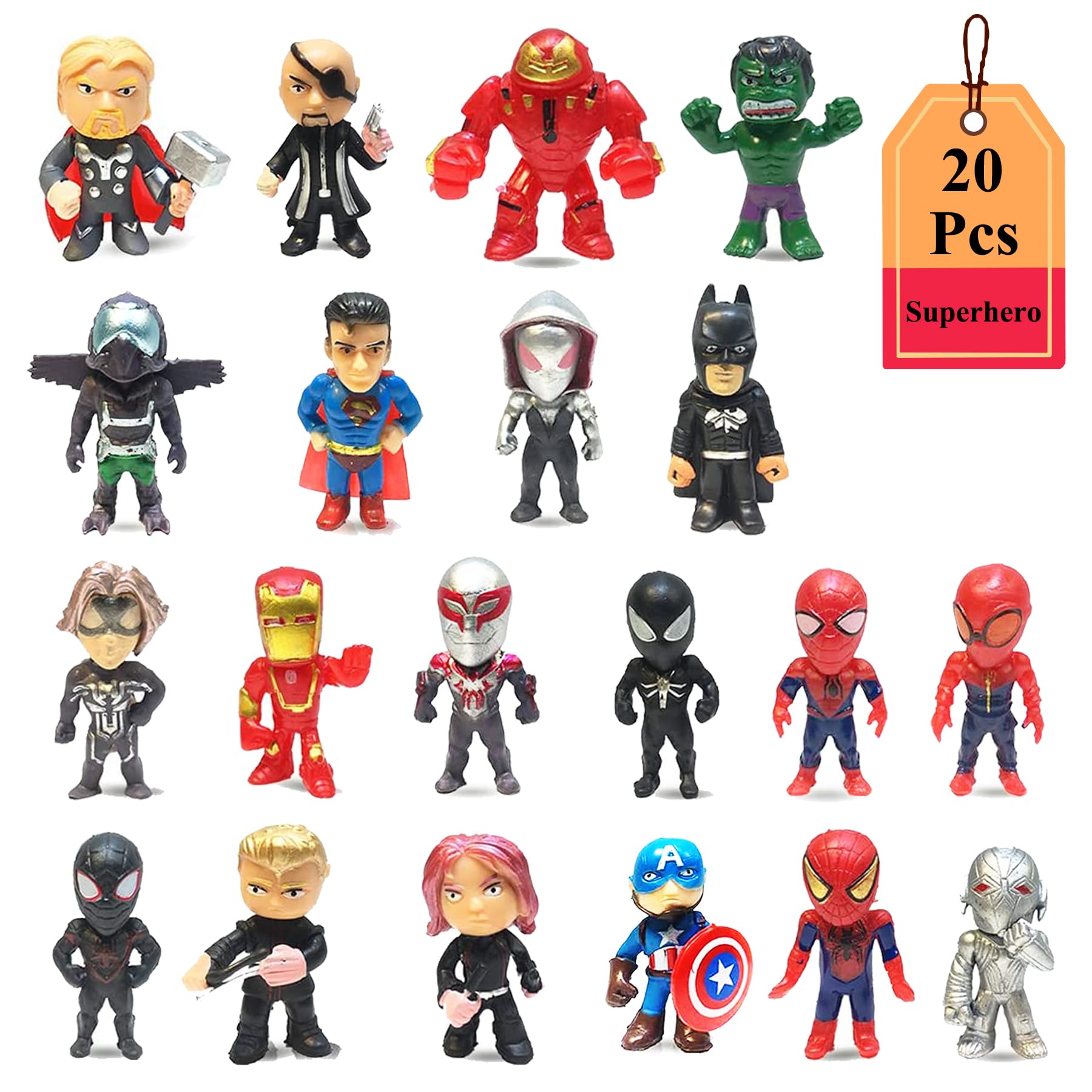 18/20/26 Pcs Kids Superhero Easter Egg Toys Set,Mini Hero Figure Toys Surprise Birthday Gifts for Kids (20 Pieces), LM-MNWJ2026