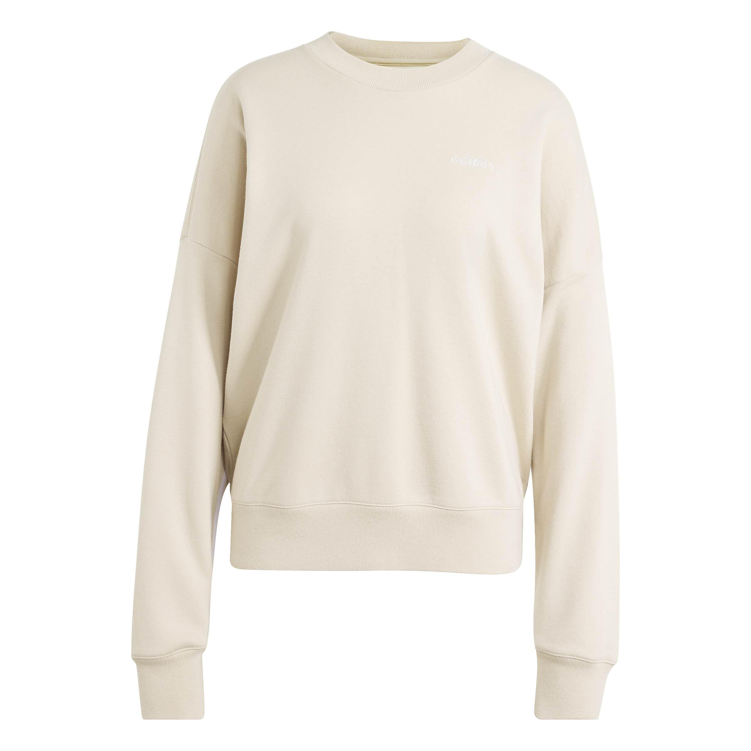 adidas Kobiety Seasonal Essentials Colorpop With Embroidered Graphic Sweatshirt, Crystal Linen/Frozen Purple, M