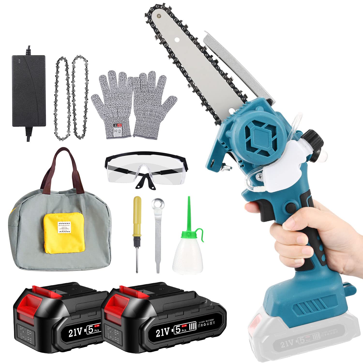 Buy Mini Chainsaw Cordless, Battery Powered Chainsaw, Upgraded Brushless 6 inch Handheld