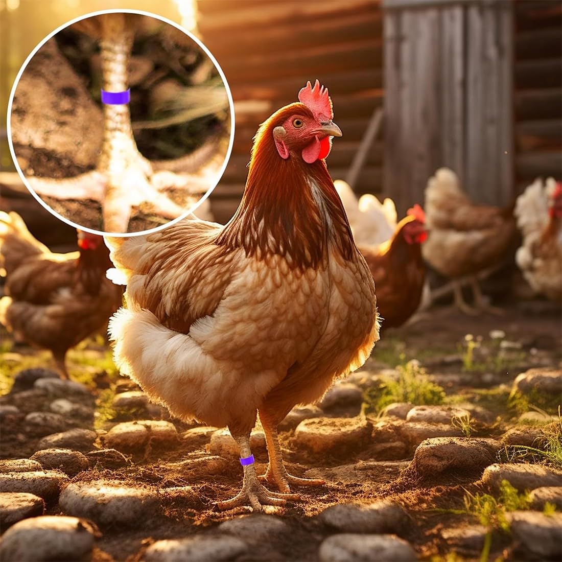 JEYORZY 60 Pcs Gallinas Anillas, Anillo de Pie de Pollo, Anillos de Marcado para Pollos, Gansos, Patos