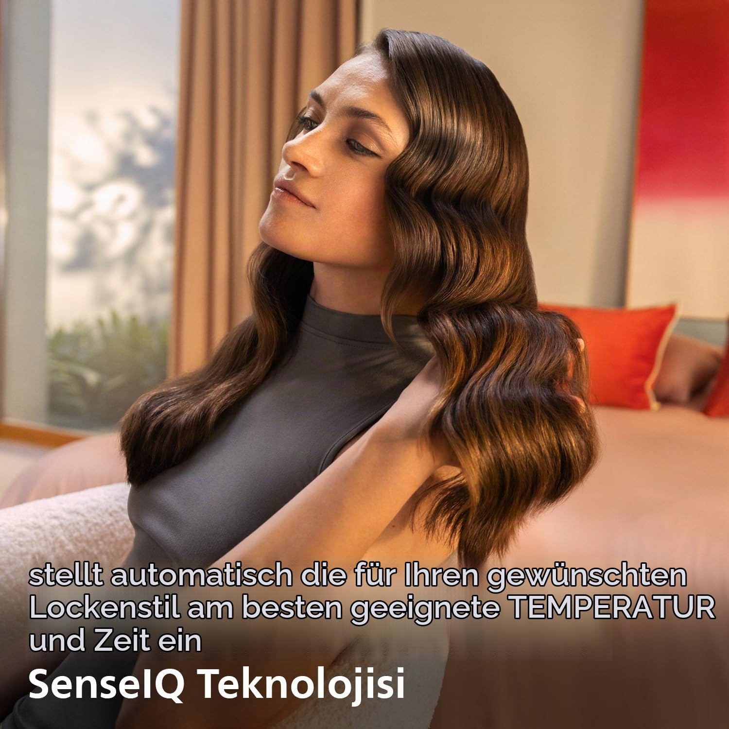 PHILIPS BHB968/00 SenseIQ automatic curler, 210 degrees, ceramic coating, white