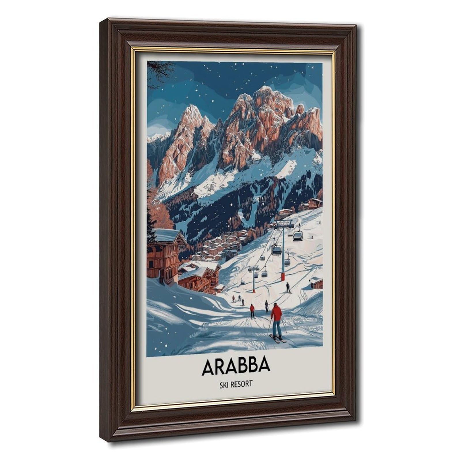 Lxwnze Purple Arabba Ski Resort Poster（10） Canvas Poster Wall Art Decor Print Picture Paintings For Living Room Bedroom Decoration 16" L X 24" W