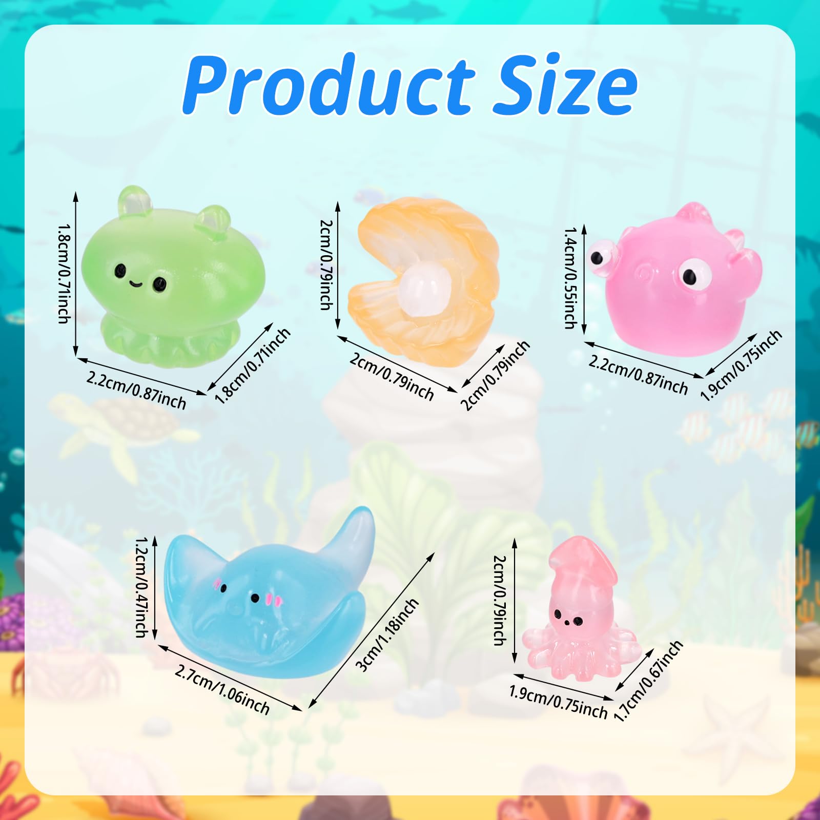 58pcs Mini Luminous Resin Sea Animals - Image 2