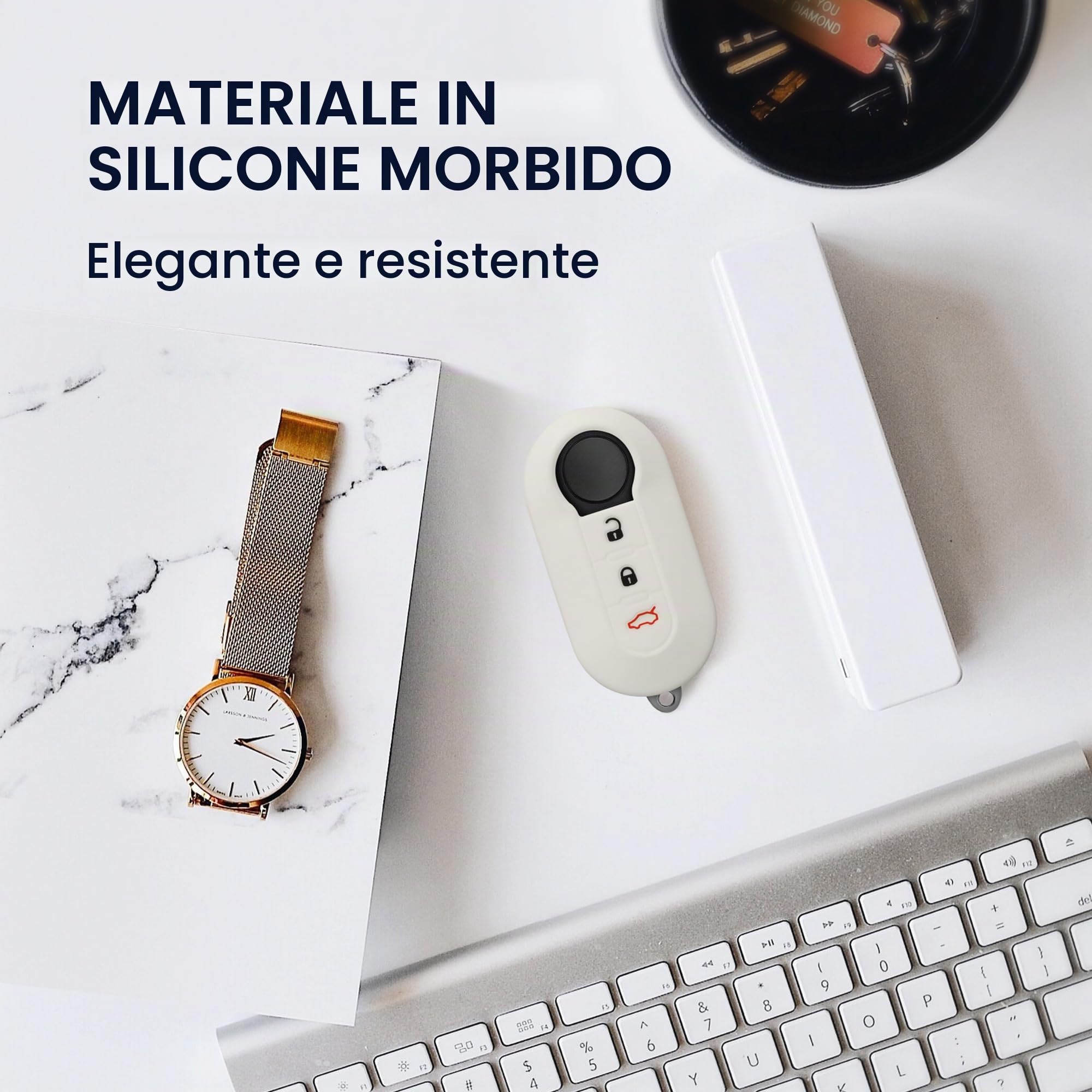 Custodia In Silicone Per Chiavi Fiat Con Bandiera Italiana – Cover Protettiva Per Telecomando Auto, 3 Pulsanti