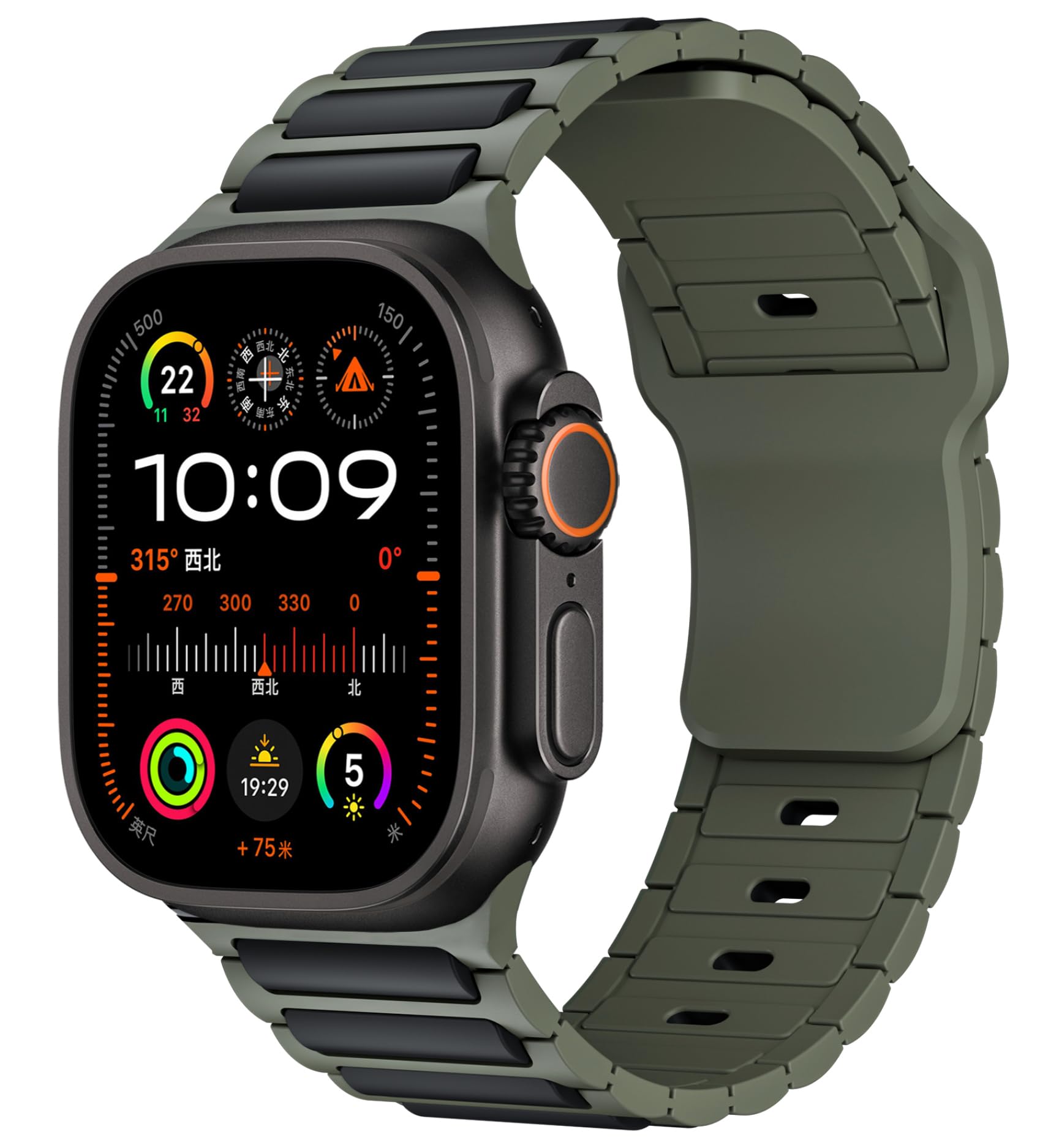 Compatible with Apple Watch Ultra 2 Band for Men,Sport Silicone for Apple Watch Series 10 Band 46mm 45mm 44mm 42mm 41mm 40mm 38mm 49mm,Rugged Soft