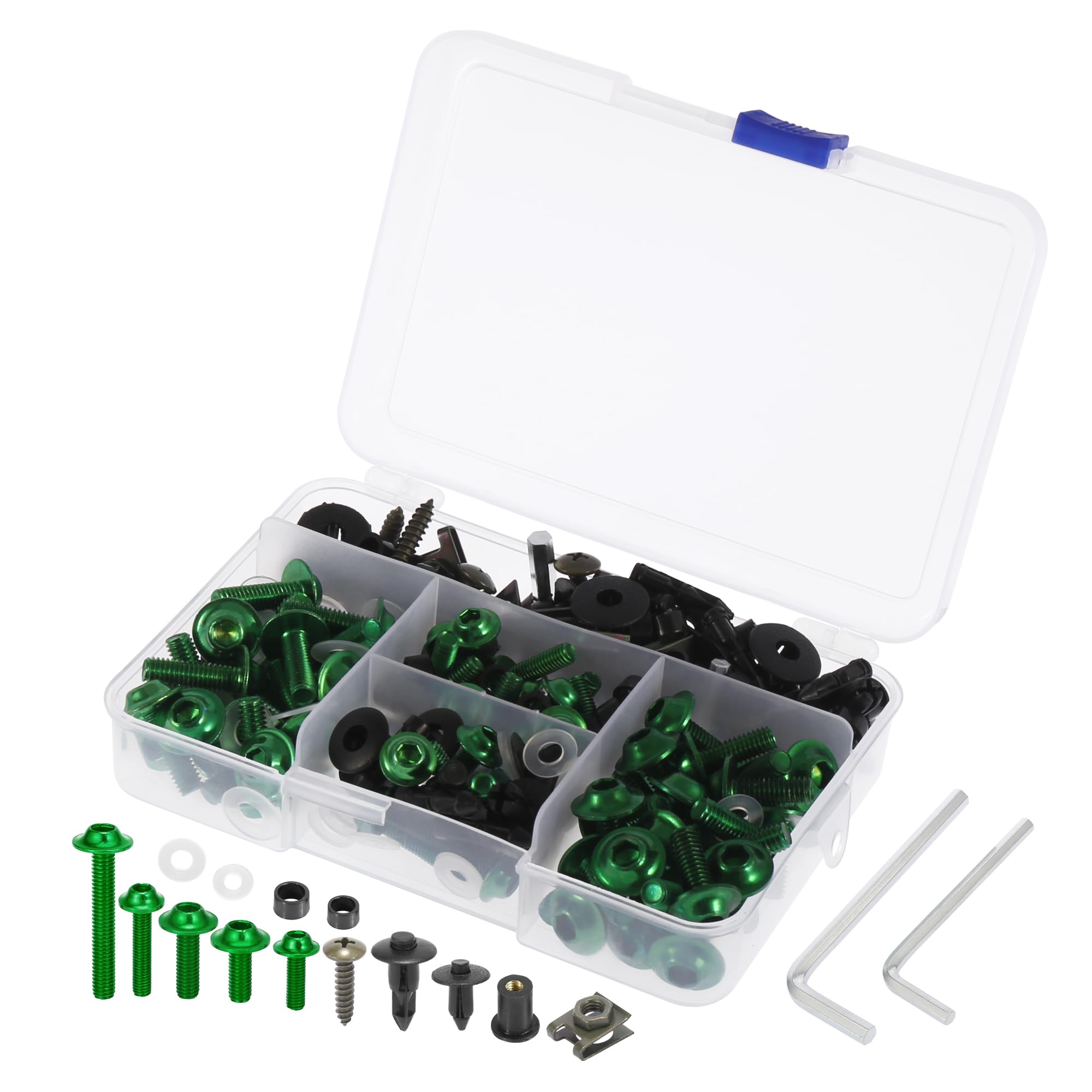 Kit 10 Boulons M5 Carénage Moto - Vis Et Écrous Rapides Aluminium Argent Pour Scooter
