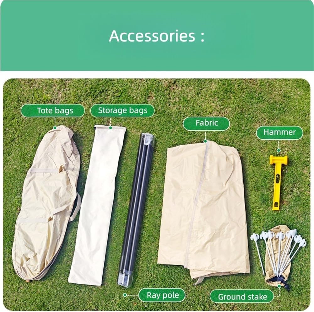 Camping Canopy, Camping Tarp with Poles, Tarp Tent Awning, Backpacking Tarp, Rain Fly Sun Shelter for Camping, Picnic, Outdoor Activities