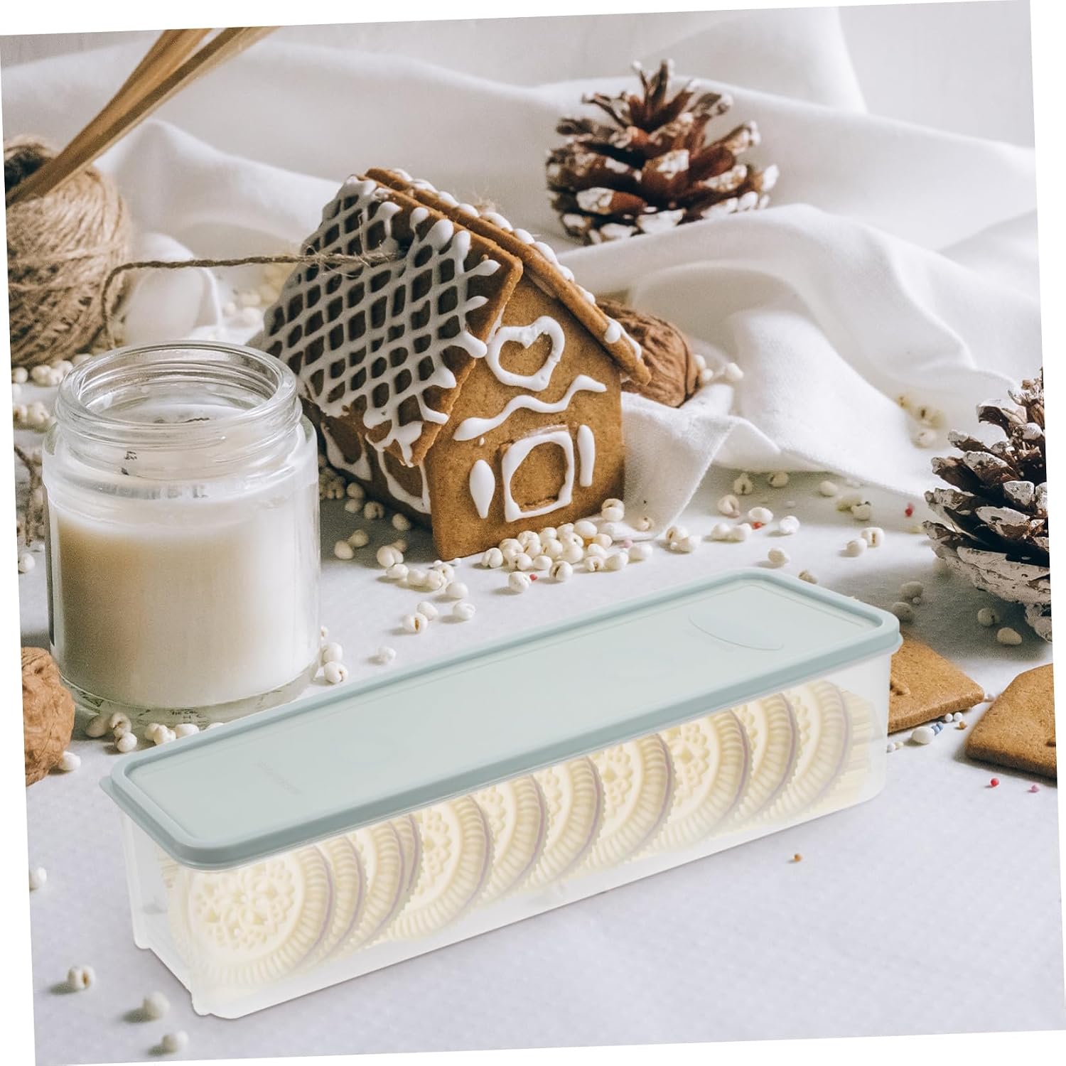 3pcs Noodle Storage Boxes Sealed Grains Canisters Pasta Holder Container for Kitchen Pantry Containers Refrigerator Lock Box