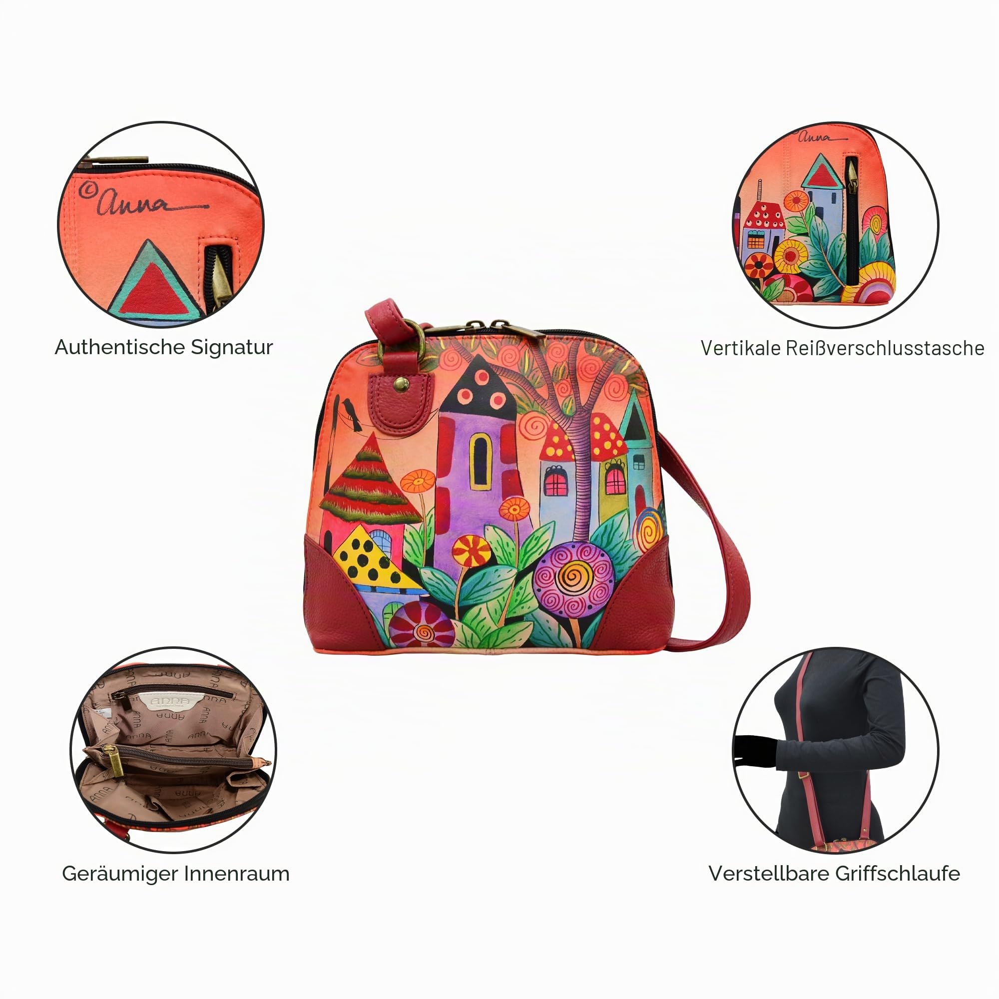 Anna by Anuschka Leather Small Multi Compartment Zip-Around Organizer