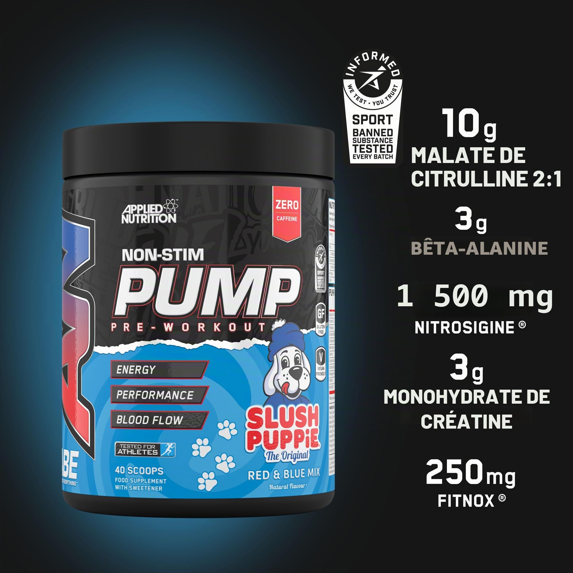 Applied Nutrition ABE PUMP Sans Stimulants, Slush Puppie, 500g