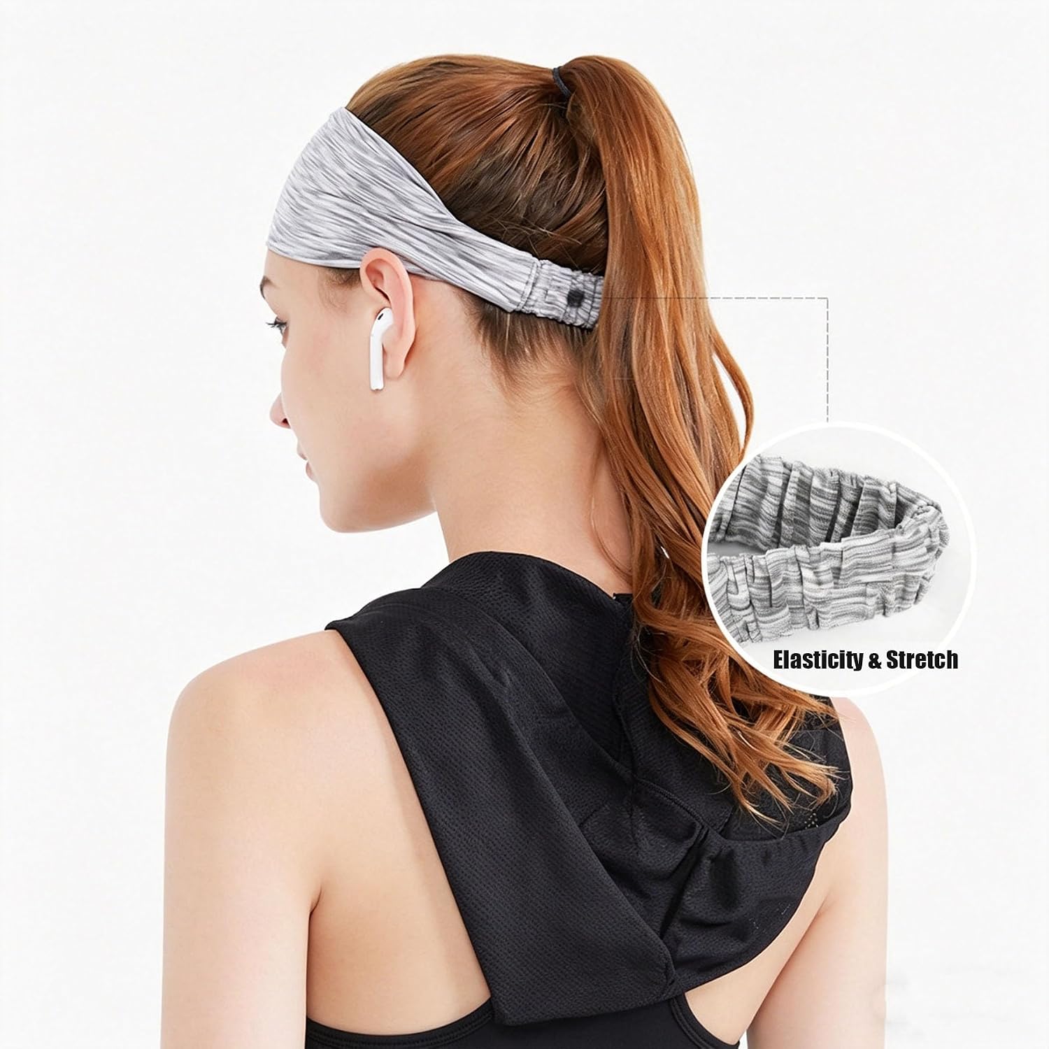 4 Packs Sports Headband Sweatband Unisex Non Slip Headband for Running Workout Yoga Sports Gym