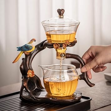 Kungfu Glass Tea Set Automatic Glass Teapot Set Bird