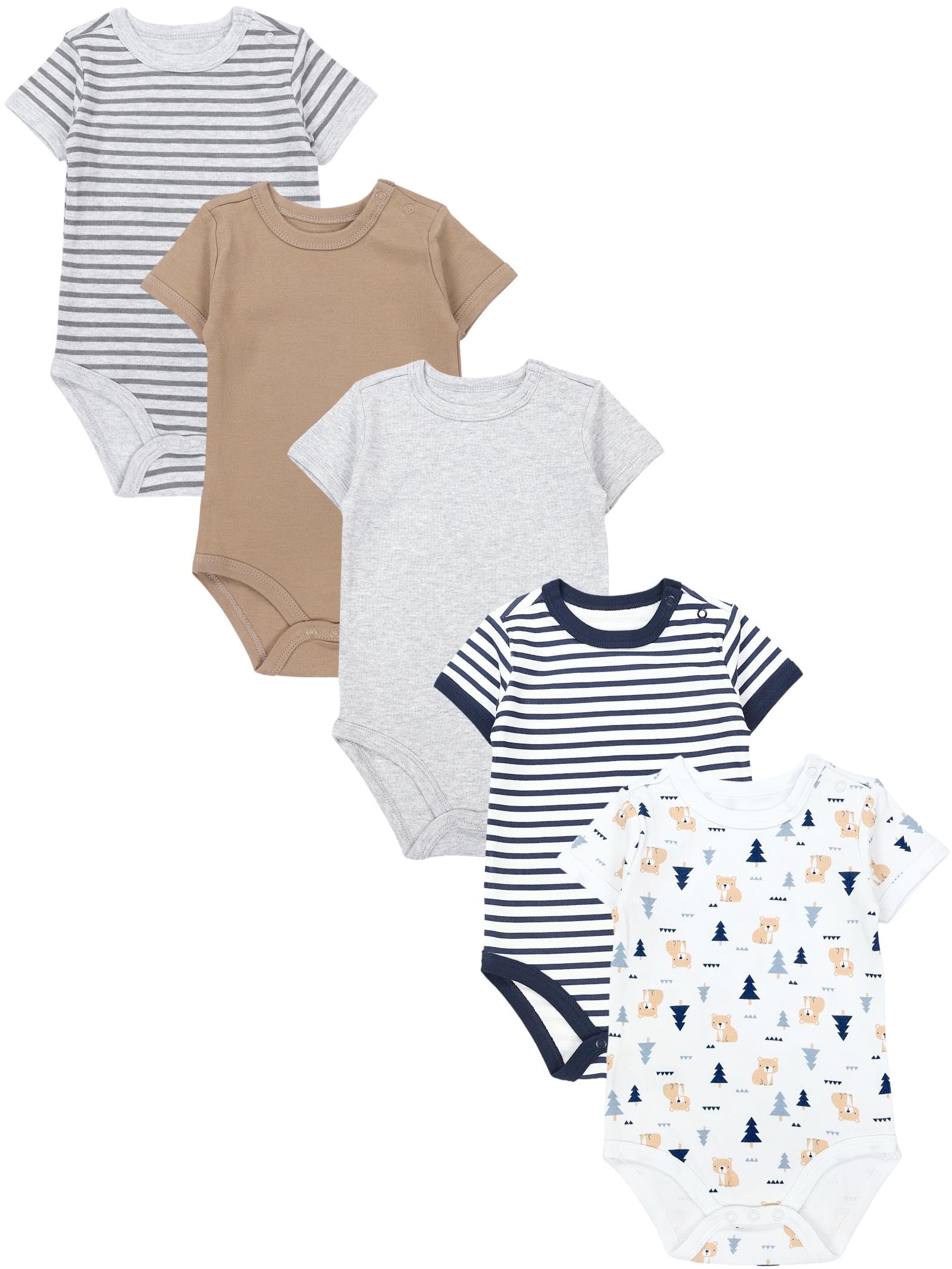 TupTam Baby Body Kurzarm im 5er Pack – Bedruckter Body Baby aus Baumwolle für Jungen und Mädchen