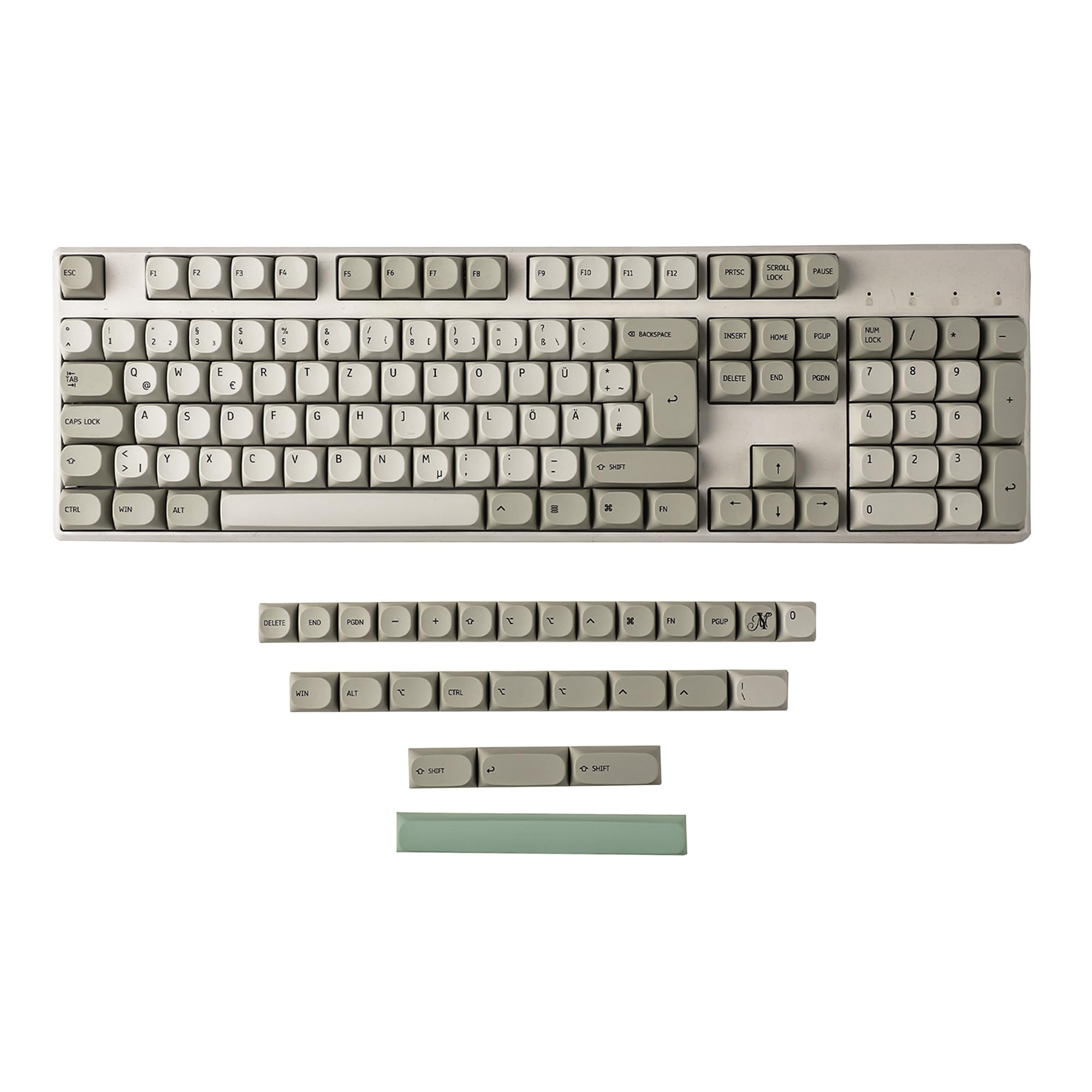 YMDK 133 Tasten MA Profile Dye Sub 9009 PBT Deutsch QWERTZ Keycap Mac Style für MX Mechanische Tastatur Filco 104 TKL 61 68 75 84 96 104