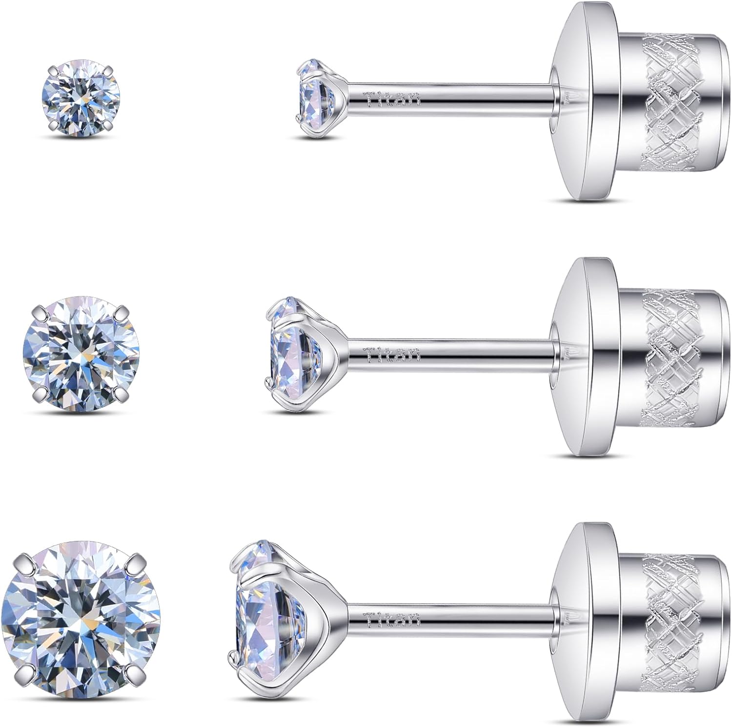 Moissanite Earrings for Women, F136 Titanium Earrings Studs