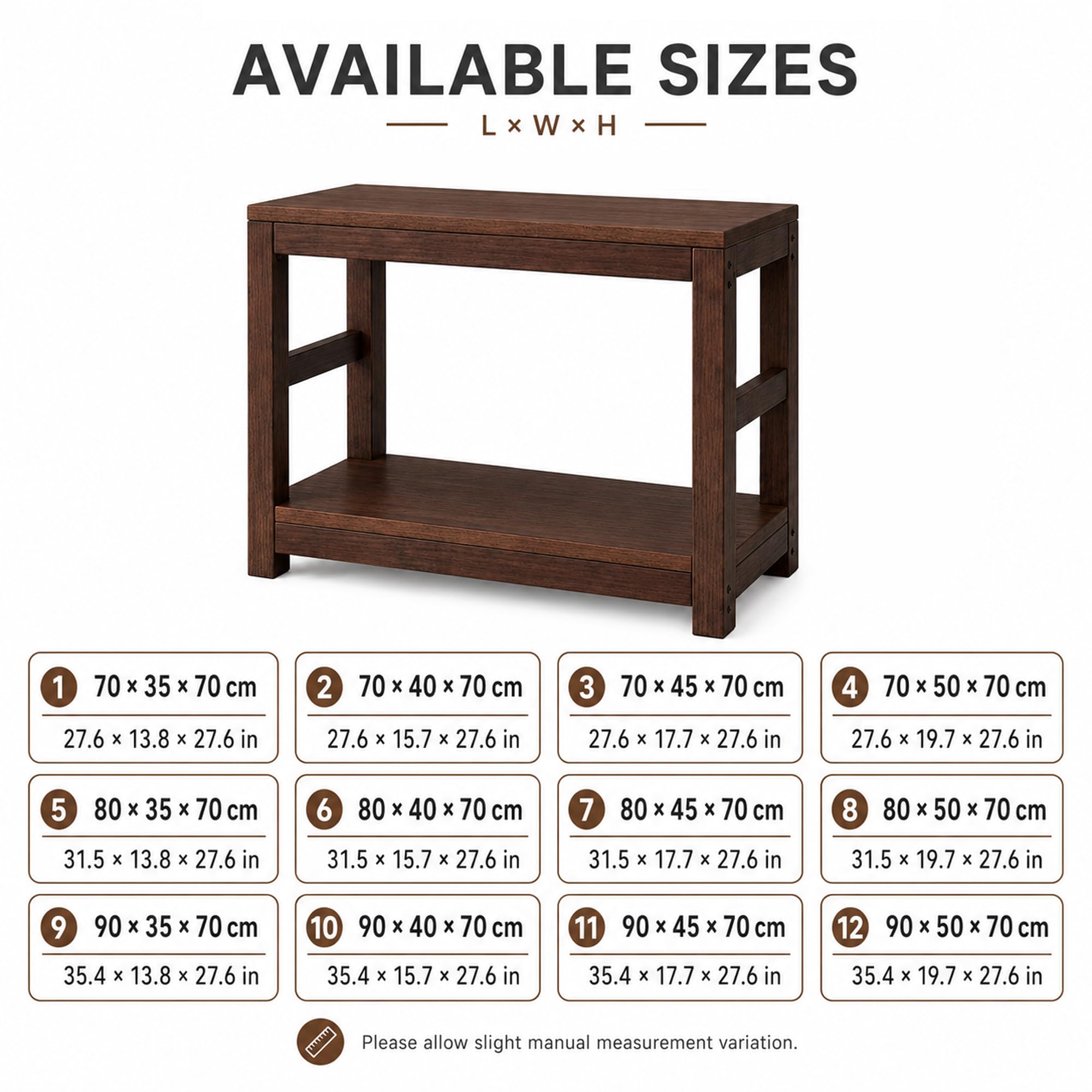 Mobile Acquario 45–80 Galloni con Ripiano, Supporto in Legno 600 kg | Telaio in Pino e Piano Composito per Acquari, Terrari, Rettili e Spazio Portaoggetti(Walnut color,70×45cm / 27.6×17.7in)