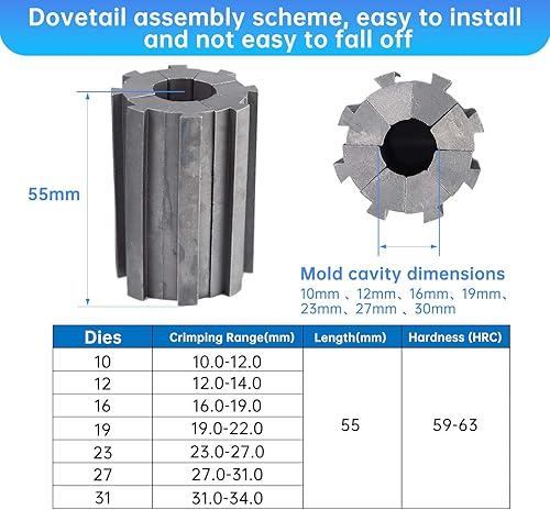 Miniatura 3 de Flame Dark Máquina prensadora hidráulica accionada manualmente, la opción engancha conjuntos de manguera trenzada simple y doble con diámetros de