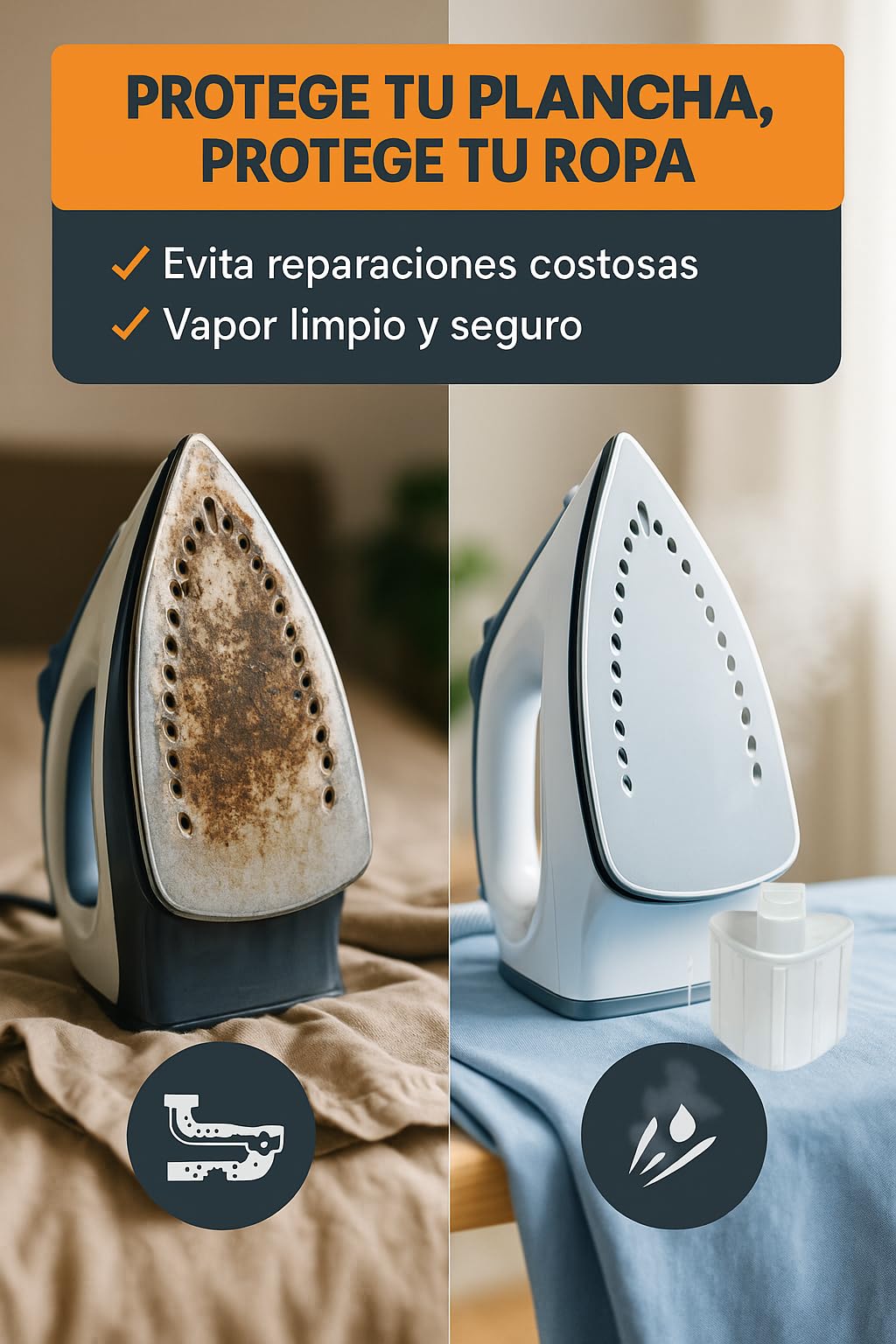 RO Linea Blanca ® Cartucho Antical Compatible Con Rowenta Tefal Calor Liberty Powersteam Centro De Planchado Generador De Vapor Xd9070E0 Juego De 2 Filtros Repuesto Descalcificador Blanco