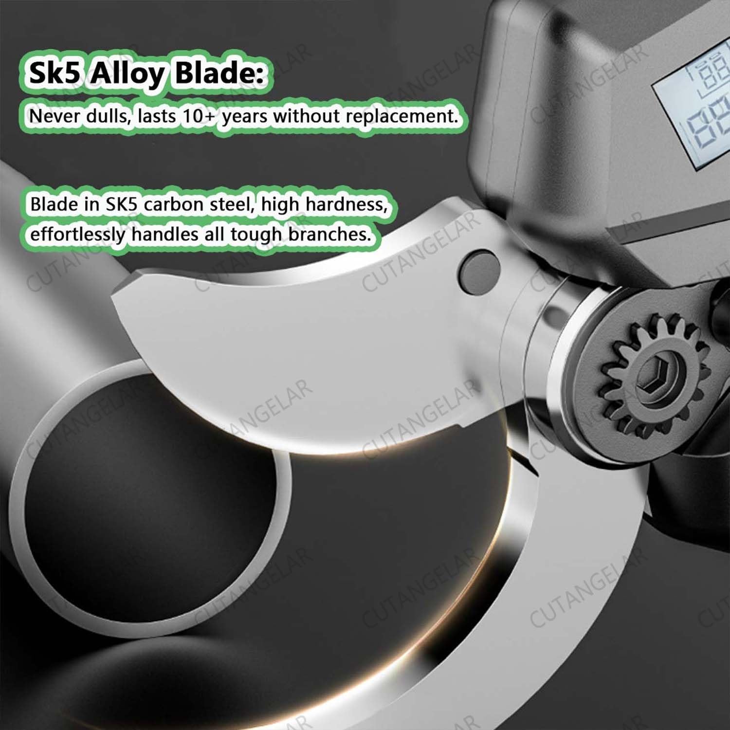 Upgraded Electric Pruning Shears,Heavy Duty Electric Pruner 3 Inch Cutting Diameter with Telescoping Pole 4.2-7.1ft Brushless Motor Power Shears for Garden Tree Pruner Branch(With out pole)