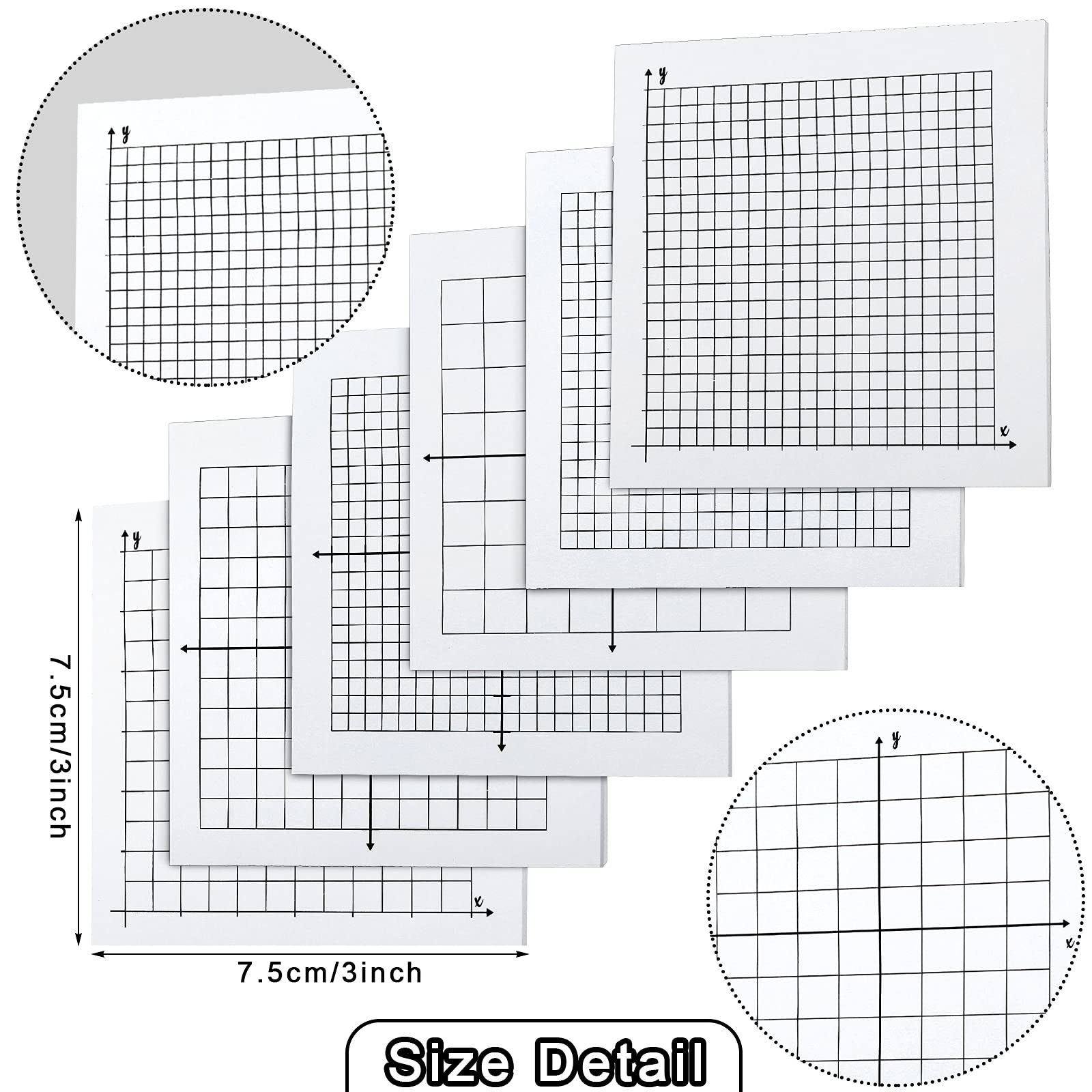 StickaGraph® 24x24 with Axes 5 Sticky Graph Note Pads (50 Sheets/pad) Paper  Notes FBA All Over Adhesive