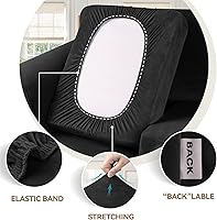 Vista 46 de WEERRW Fundas de terciopelo para sofá de 2 cojines, fundas de sofá de felpa de terciopelo de lujo de alta elasticidad, con parte inferior elástica