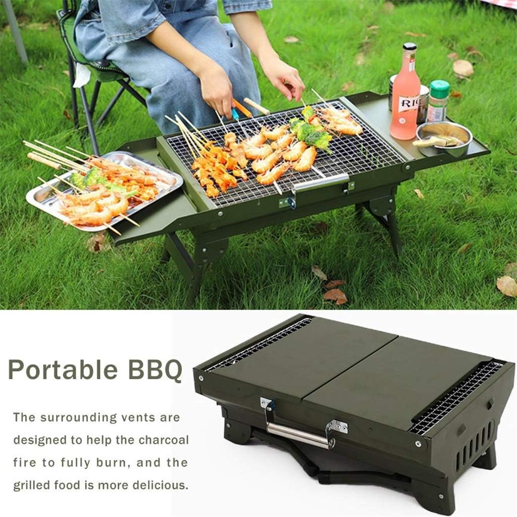 Foldable Portable Camping BBQ Grill 2-3 Family Home Outdoor Heavy Folding Charcoal Barbecue Cooking Picnic Accessories