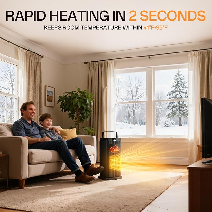 Calefactor Eléctrico Portátil Cerámico PTC 1500W 120V miniatura 4