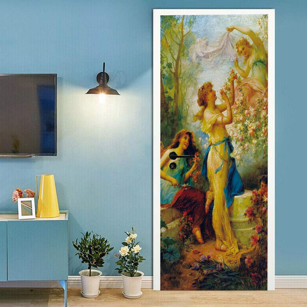Sticker de porte trompe l'oeil pour décorer un salon ou des escaliers