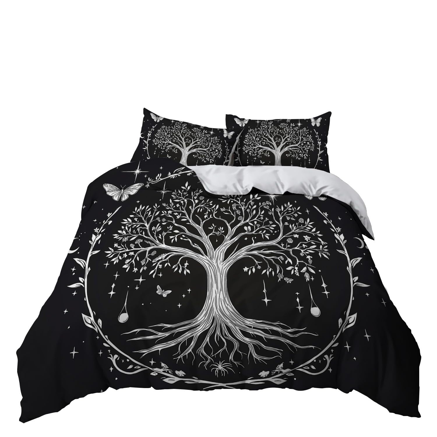 Funda Nórdica 150 x 200 cm Funda Edredon Árbol De La Vida Diseño para Dormitorio de los niños, Cama Individual Cama 90, + 2 Fundas de Almohada