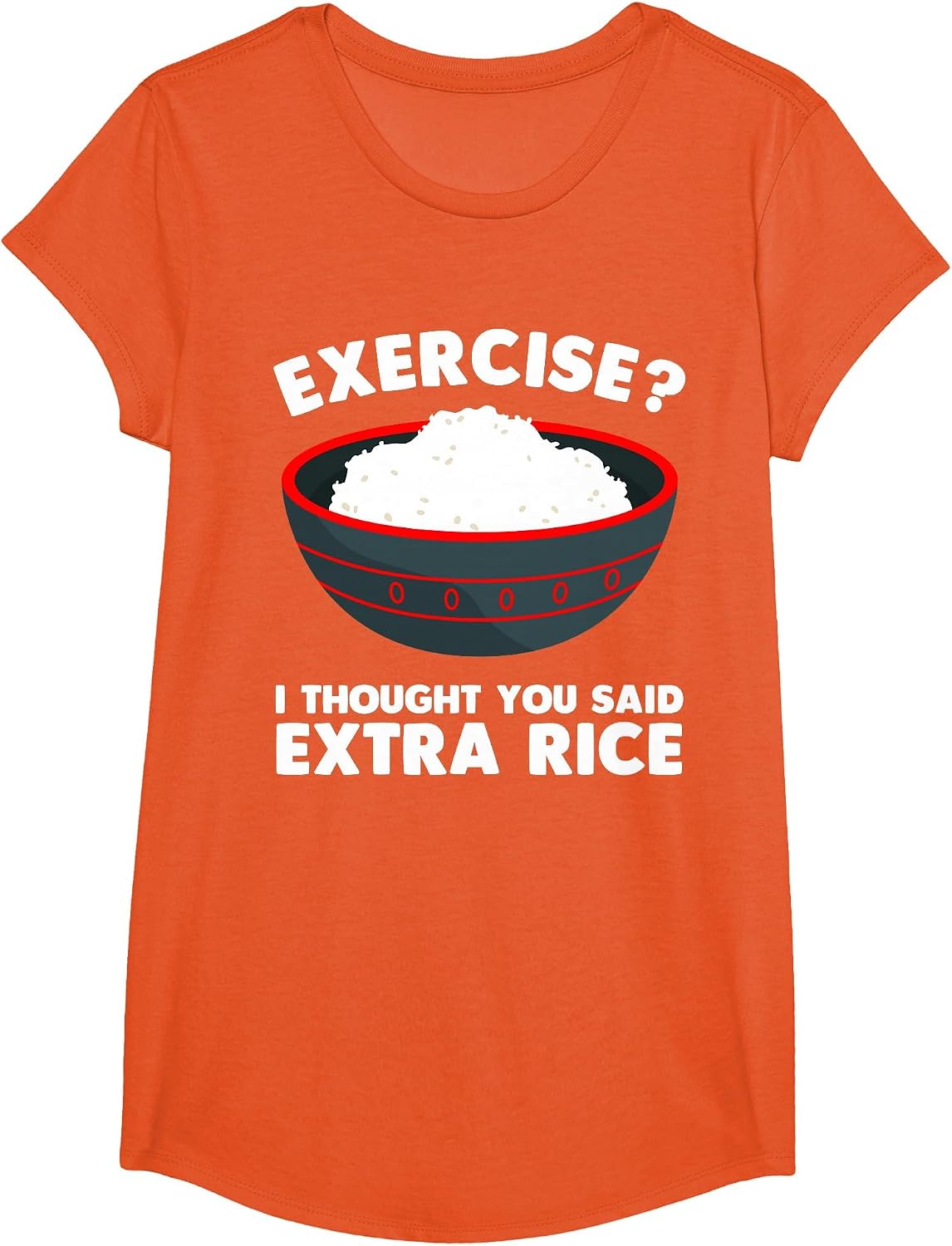Cute Rice Art Men Women Gym Extra Rice Asian Food Vegan T-Shirt image 3