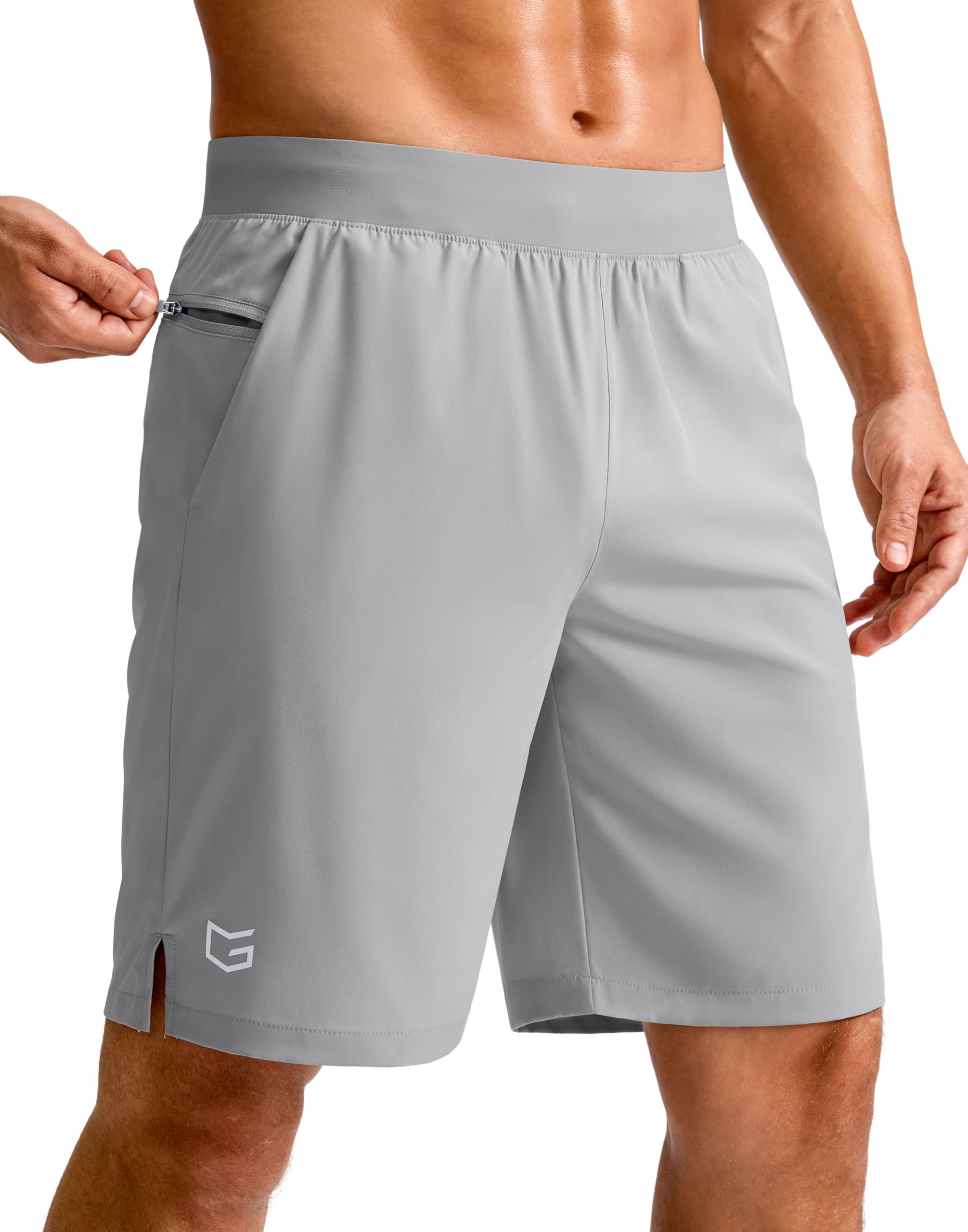 G Gradual Mens Athletic Running Shorts 7 5 9 Zipper Pocket Lightweight Workout Gym Quick Dry Shorts Golf