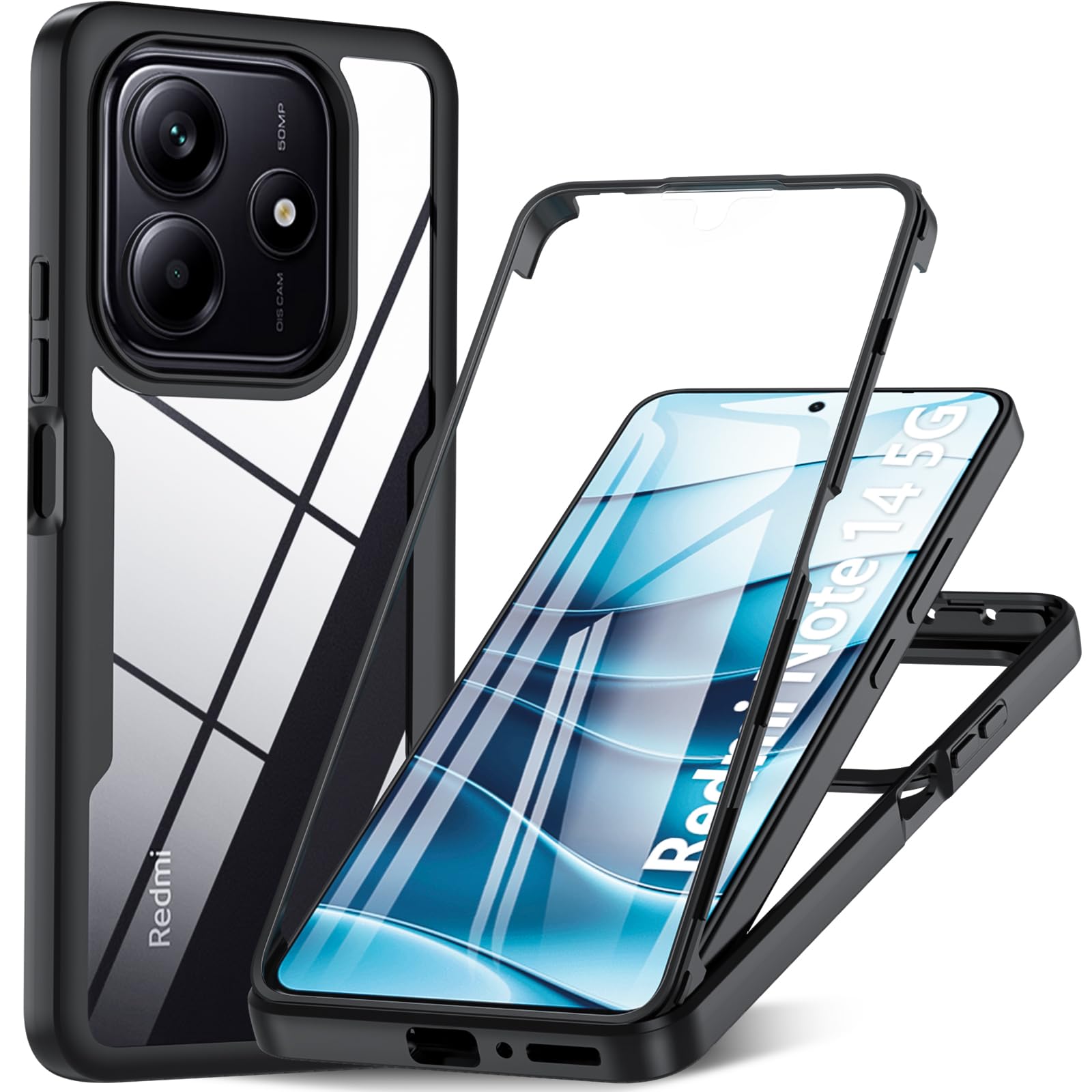 Kuaguozhe fr Xiaomi Redmi Note 14 5G Hlle, Redmi Note 14 5G Hlle mit  Integriertem Displayschutz, 360 Grad Schutzhlle Silikon Case Stofest  Handyhlle fr Xiaomi Redmi Note 14 5G: Amazon.de: Elektronik & Foto