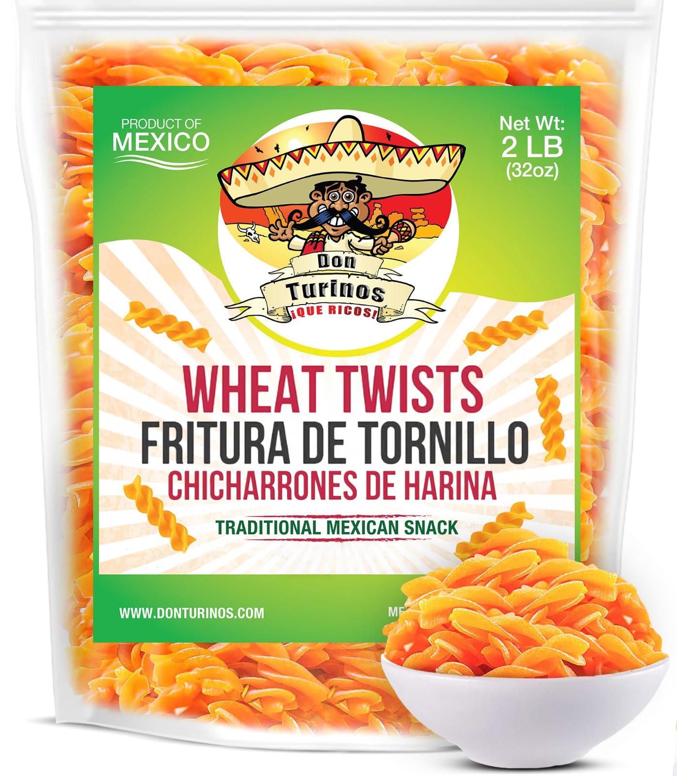 Duros Wheat Twists Pasta 2LB for Making Cinnamon Twists Duritos Bulk