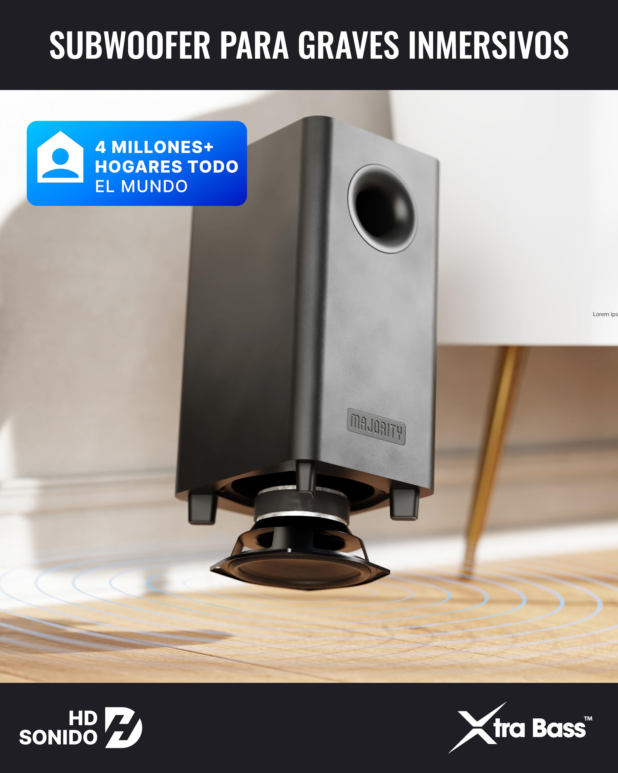 MAJORITY Bowfell Halo Barra de Sonido TV | 230W Home Cinema Soundbar HDMI eARC | 5.1 Dolby Audio Altavoz TV Subwoofer & Altavoces Satélite | Barra de Sonido PC Bluetooth 5.3 | Cine en Casa Sound Bar