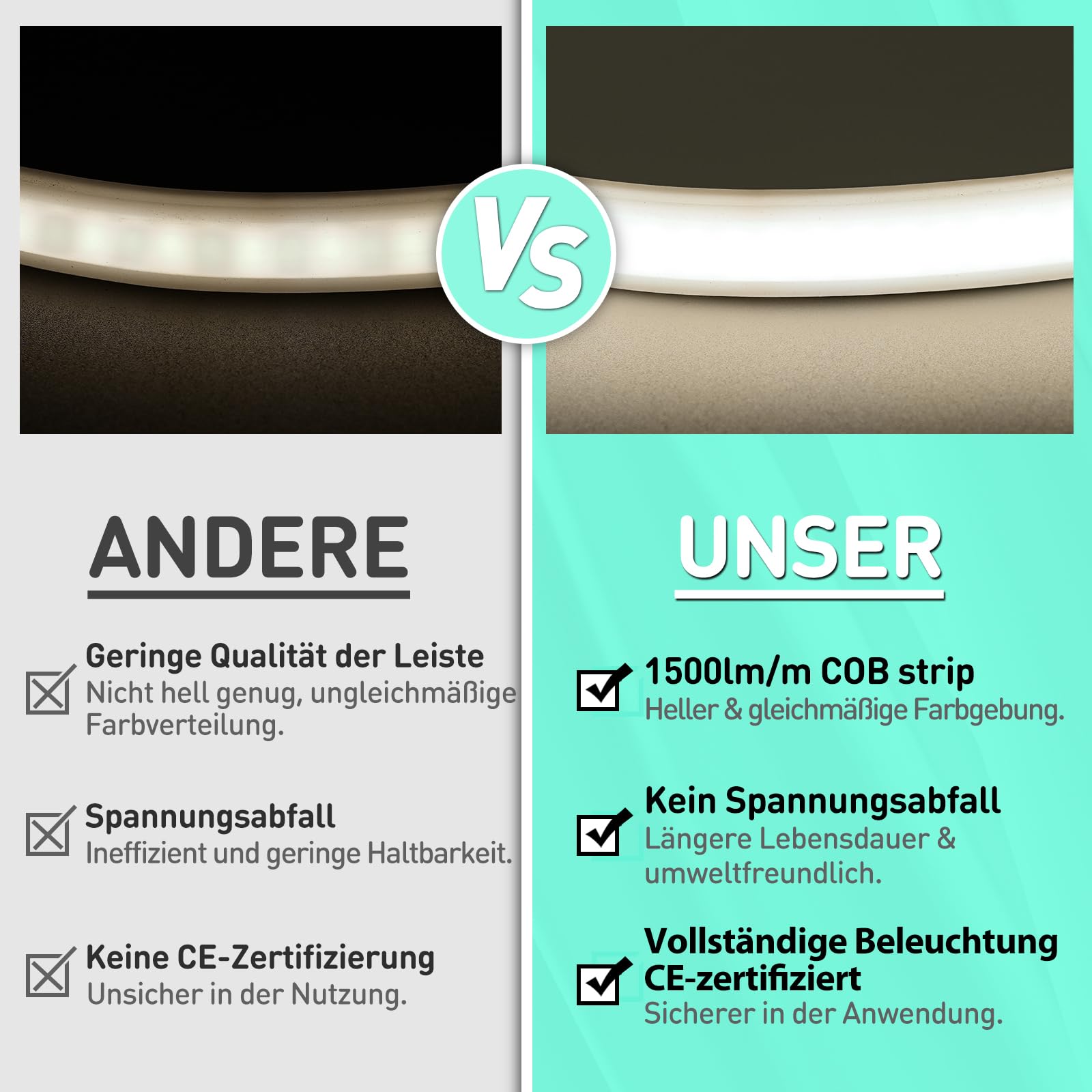 GZBtech AC 230V COB LED Streifen 5M, Silikon Neutralweiss 4000K Wasserdicht 286LEDs/M Dimmbar Outdoor Neon Lichtleiste LED Strip Light für Schlafzimmer, Wand, Küche, Wohnzimmer,CE-zertifiziert