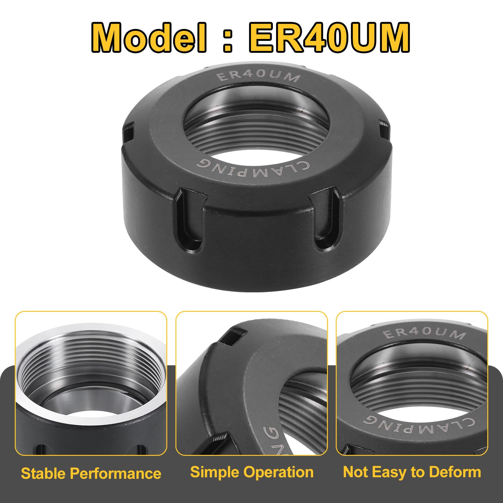 QUARKZMAN 4 Piezas De Tuercas De Sujeción ER40UM(M50) Para Portabrocas De Torno Y Fresadora CNC