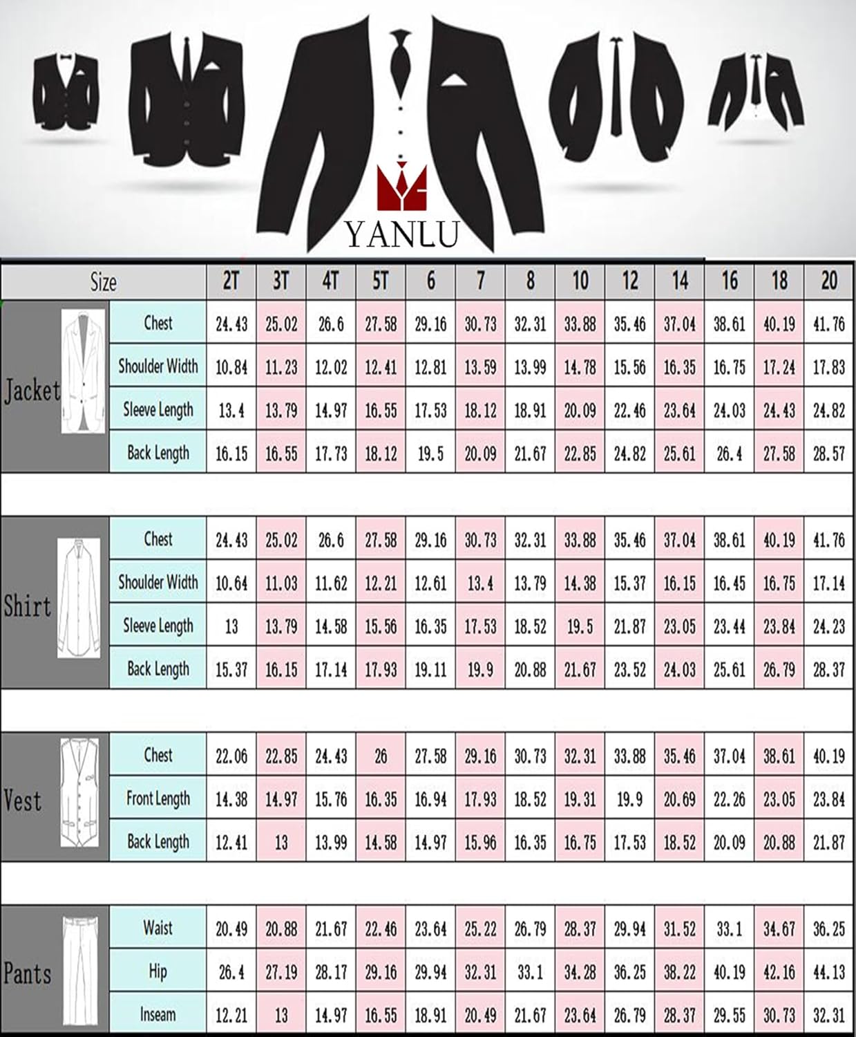 Yanlu Toddler Suits Slim Fit Suit for Boys,Formal Tuxedo Ring Bearer Outfit Kids Dress Clothes for Wedding,Adjustable Waist - Image 5