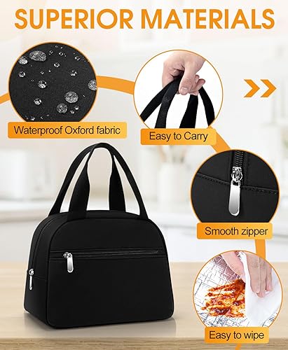 Miniatura 5 de Bolsa de almuerzo, bolsa de almuerzo aislada para mujeres y hombres, lonchera impermeable, bolsa de almuerzo de gran capacidad, reutilizable,