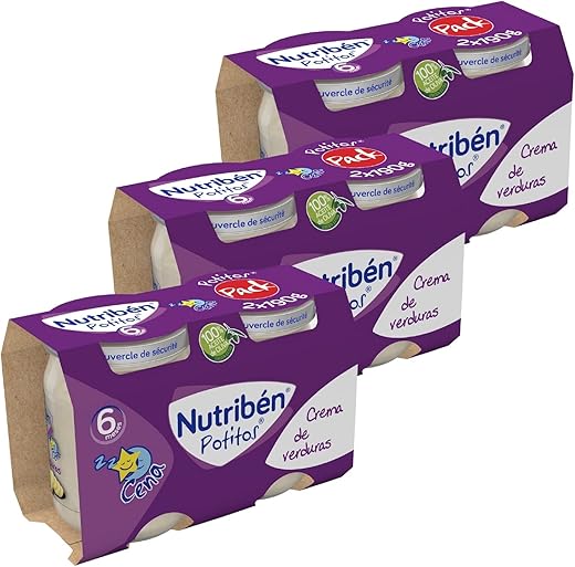 Nutribén Potitos Cena Crema De Verduras Desde Los 6 Meses, 3 bipacks (6 X 190g)