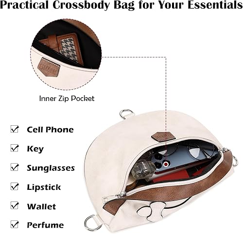 Miniatura 5 de Eslcorri Bolsos cruzados para mujer, bolso bandolera de moda, bolso de hombro, cangurera de cuero causal de pecho, bolsa cruzada