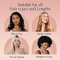 Vista 6 de Kitsch Cepillo desenredante – Cepillo suave para cabello rizado con cerdas flexibles para todo tipo de cabello – húmedo o seco Cepillos