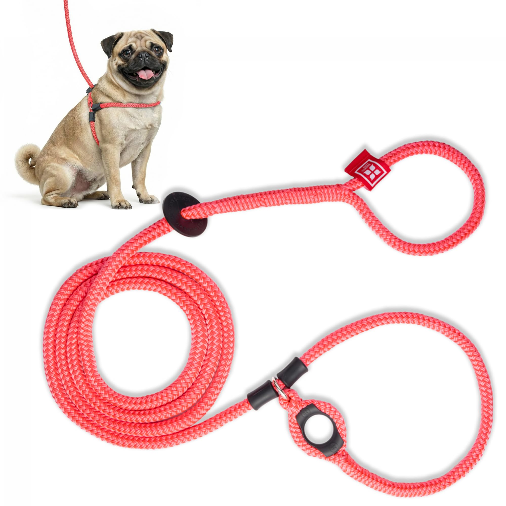 Harness Lead No Pull Dog Harness and Leash Set, Anti Pull Dog Harness for All Breeds and Sizes, One-Piece Cushioned Rope Design Safely Prevents Escaping and Pulling (Small/Medium, Pink) — image 1