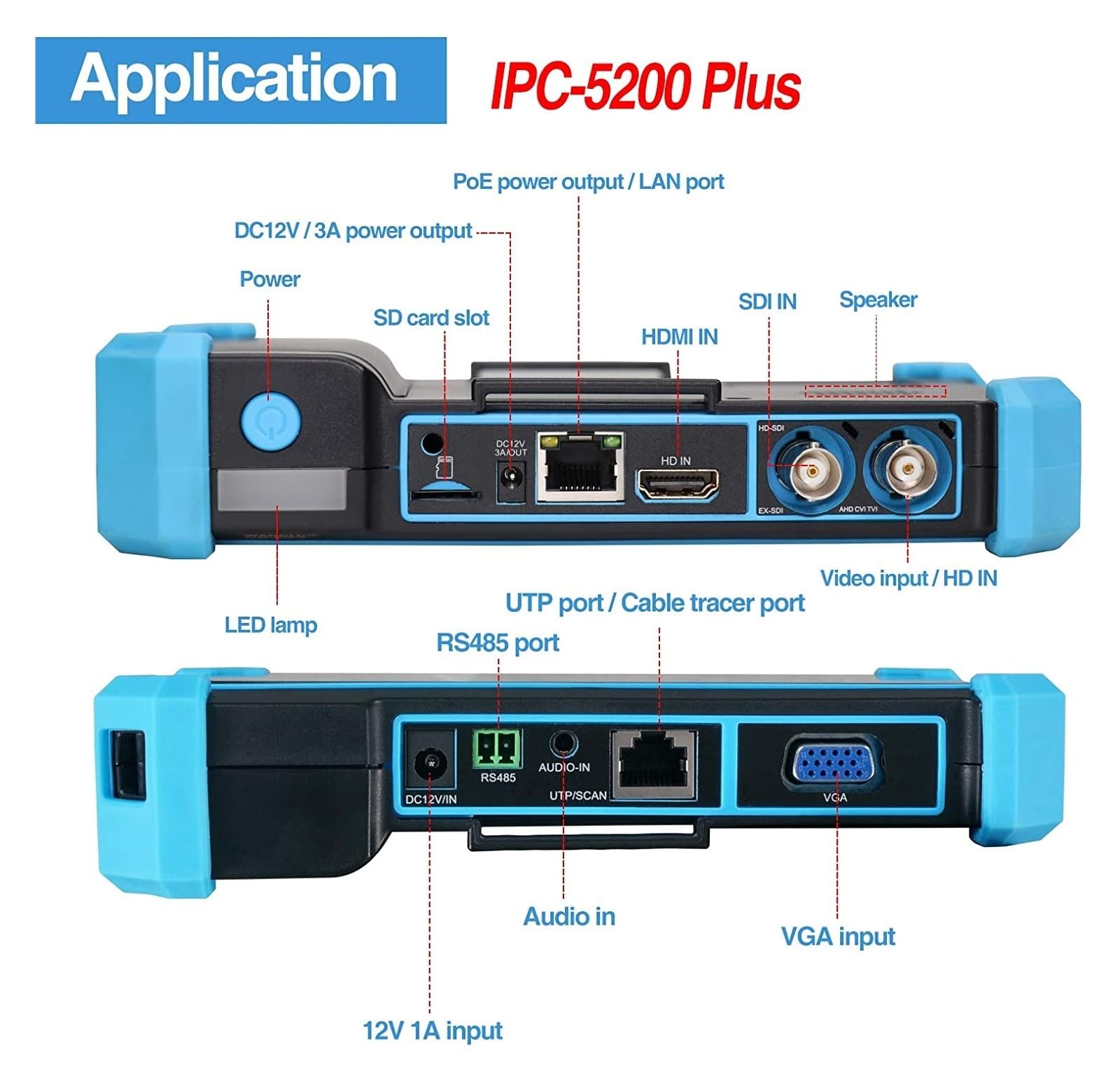 Tester CCTV 5-calowy Tester Kamery IP HD Monitor AHD CVBS CVI TVI SDI 8MP Tester Kamery Wejście VGA POE PTZ