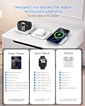 Charging Station for Apple Multiple Devices: 3 in 1 Foldable Magnetic Wireless Charger Stand for Mag-Safe iPhone - Travel Charging Dock for iPhone 17 16 15 14 13 12 Pro Max & Apple Watch & Airpods
