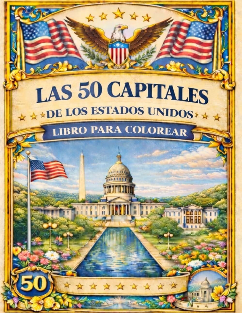 Libro para Colorear: Las 50 Capitales de Estados Unidos