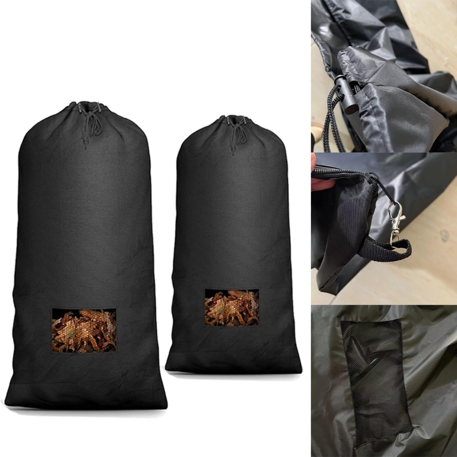 Rasentraktor Laubsack Verbesserte Rasenmäher Laubsack Garten Laubgrasfangtasche 420D Oxford Tuch Laubsammeltasche für Rasenmäher Traktor Garten Laubkollektion (243,8 x 142,2 cm)