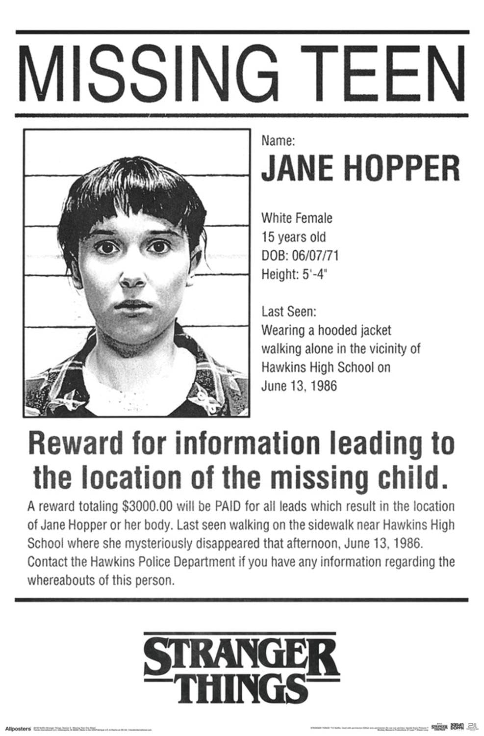 Amazon.com: Netflix Stranger Things: Season 5 - Missing Teen One