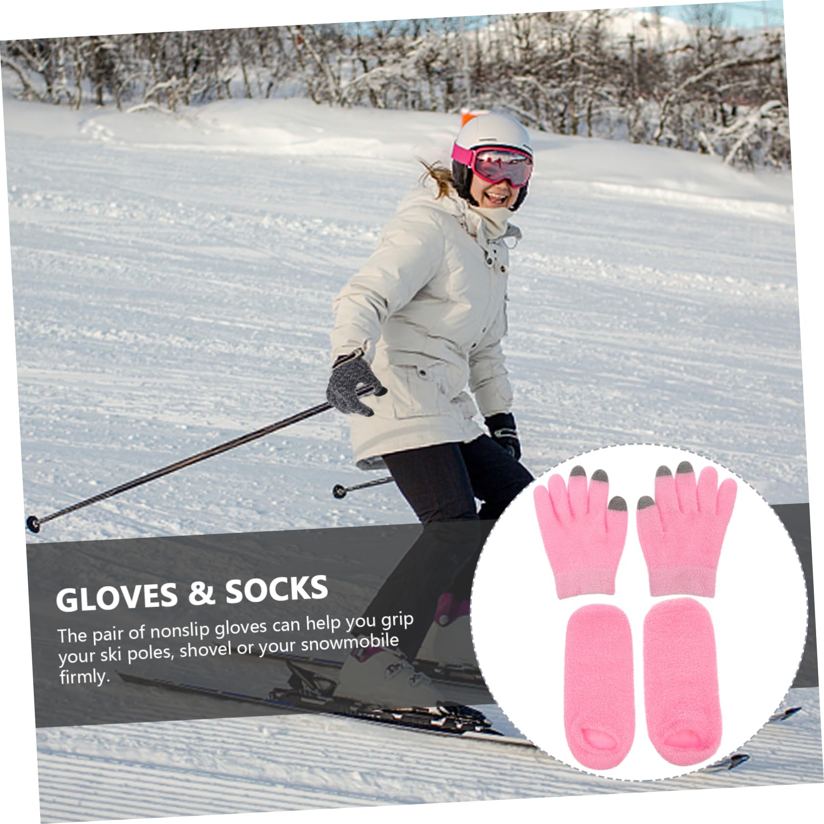 TENDYCOCO Winter Touch Screen Gloves 2 Pairs of Gel Gloves Nourishing Game Gloves Moisturizing Socks for Women Men