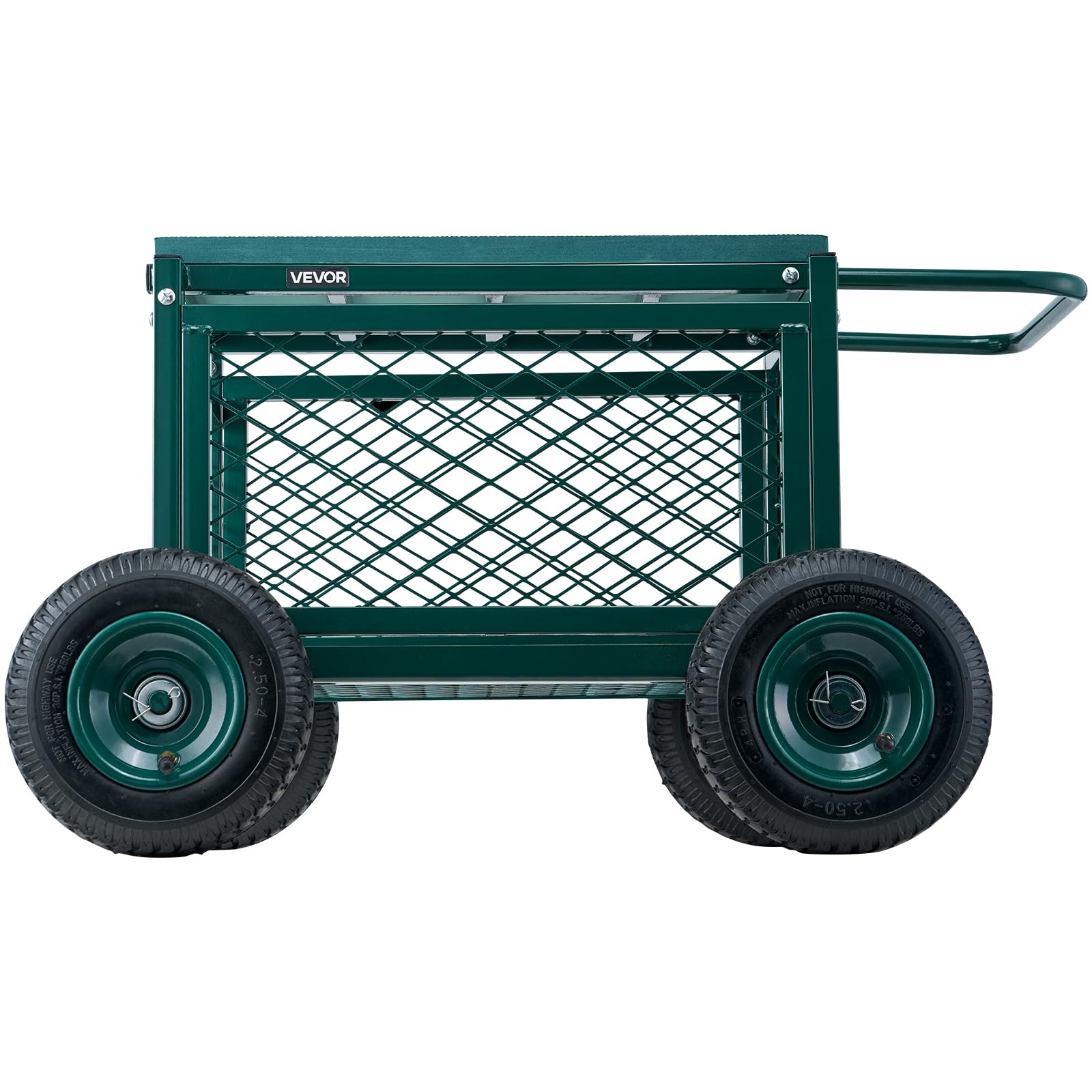 VEVOR Gartenrollsitz 760x520x440 mm, Rollbar Gartensitz aus Metall mit Rädern, trägt bis zu 180 kg, Rollsitz, Outdoor-Wagen und Hocker auf Rädern für Rasen, Terrasse, Hinterhof